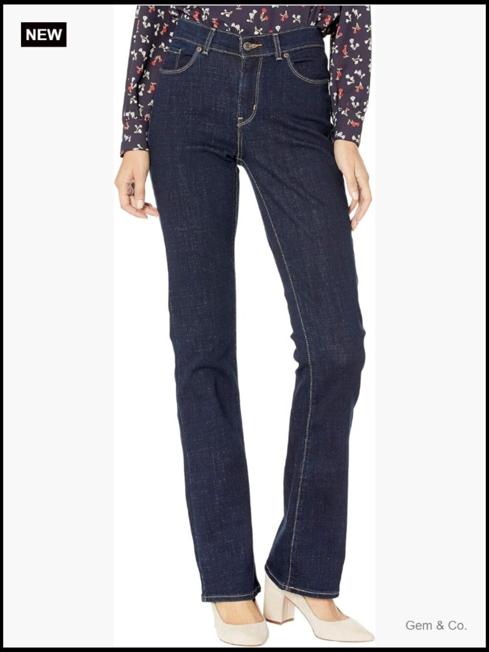 Women's Mid Rise Bootcut Jeans Stretchy Cotton 5 Pocket